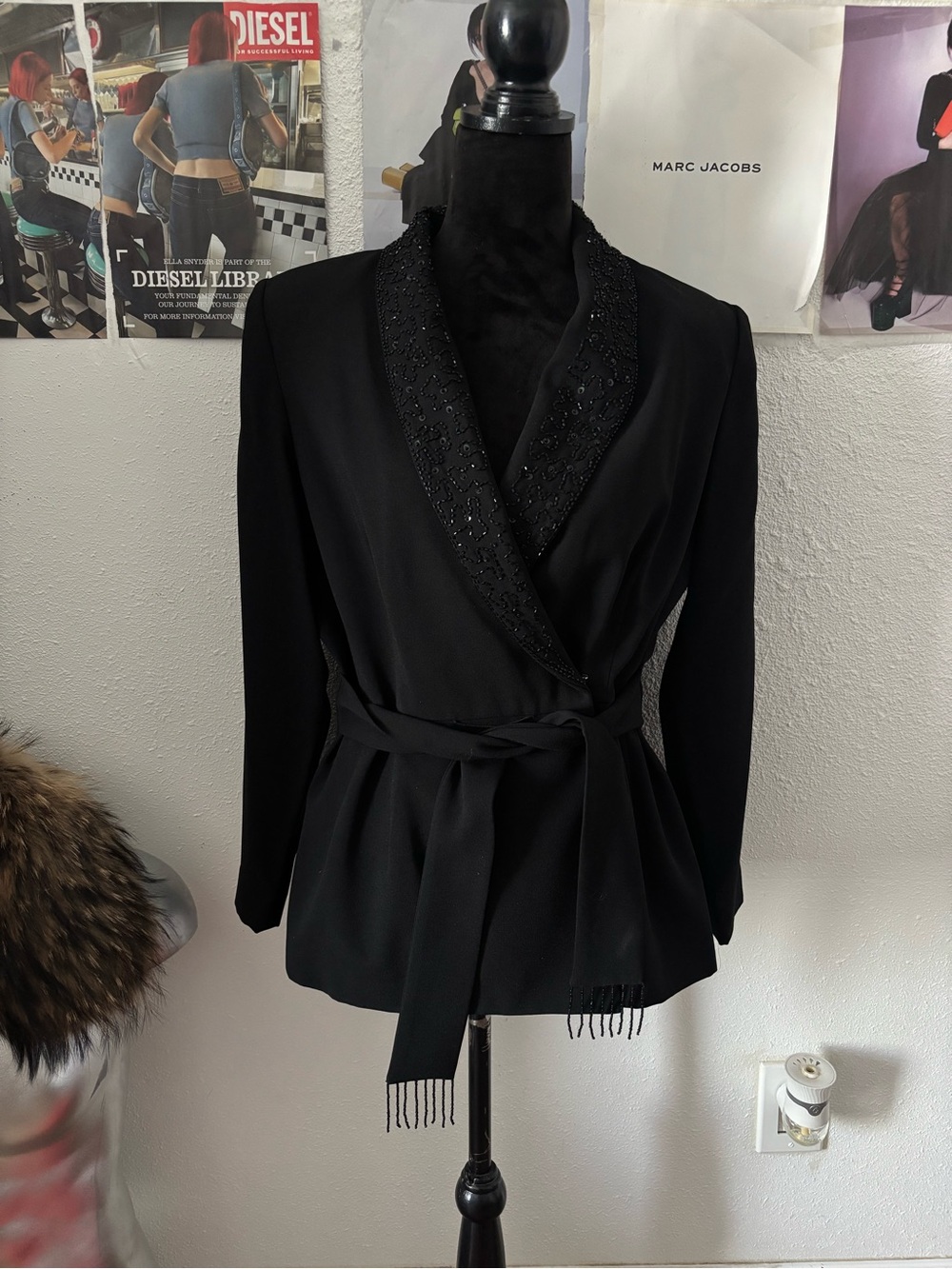 Jessica Howard Black Beaded blazer
